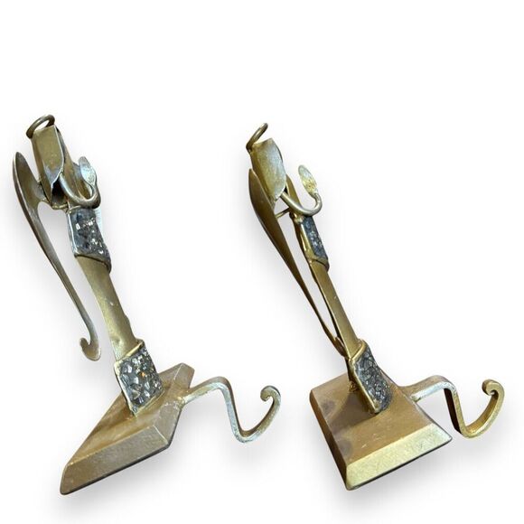 Pier 1 Imports Angel Christmas Stocking Hanger Holder Pair Iron Antique Pewter - Picture 13 of 16